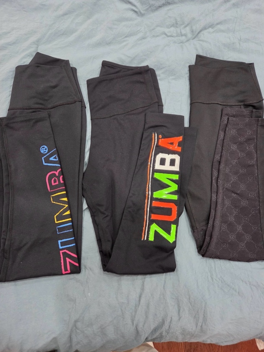 Zumba Fitness Black Leggings with Multicolor Logo